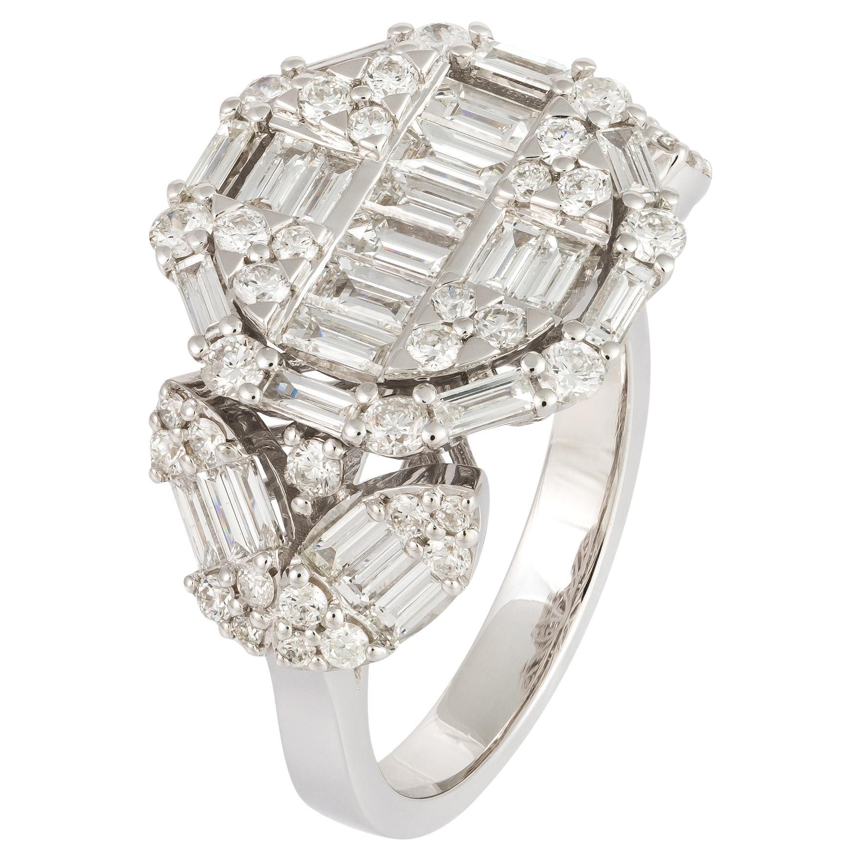 Bague pour elle en or blanc 18K et diamants blancs Classic