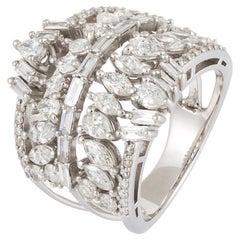 Classic White 18K Gold White Diamond Ring for Her
