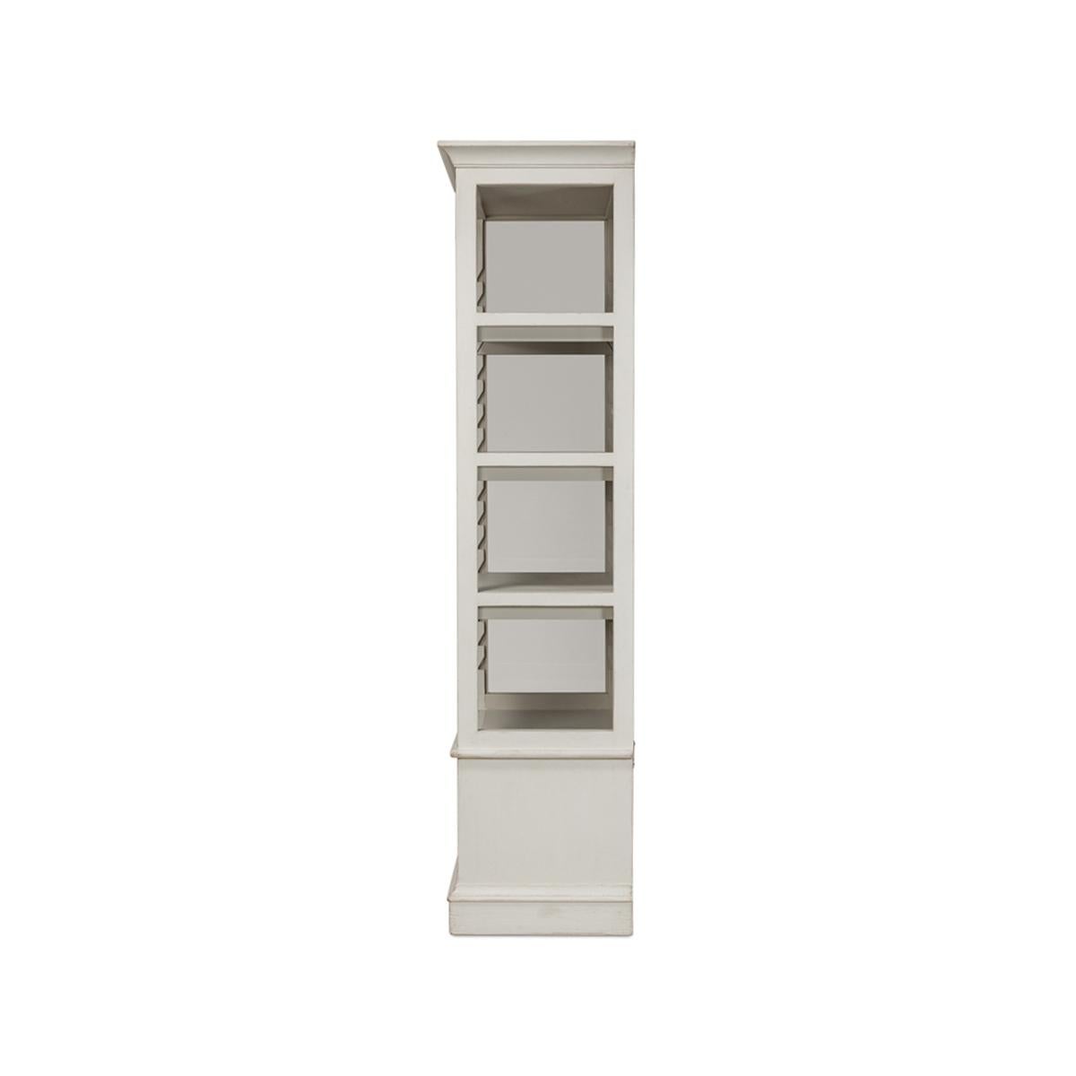 Wood Classic White Bookcase For Sale