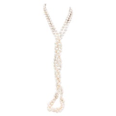 Classica collana di lusso di perle Akoya giapponesi coltivate bianche lunga 30 pollici