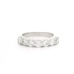 Anello classico in oro bianco da 1,26 ct. a Brilliante di Fuoco con 7 diamanti, misura 6,5