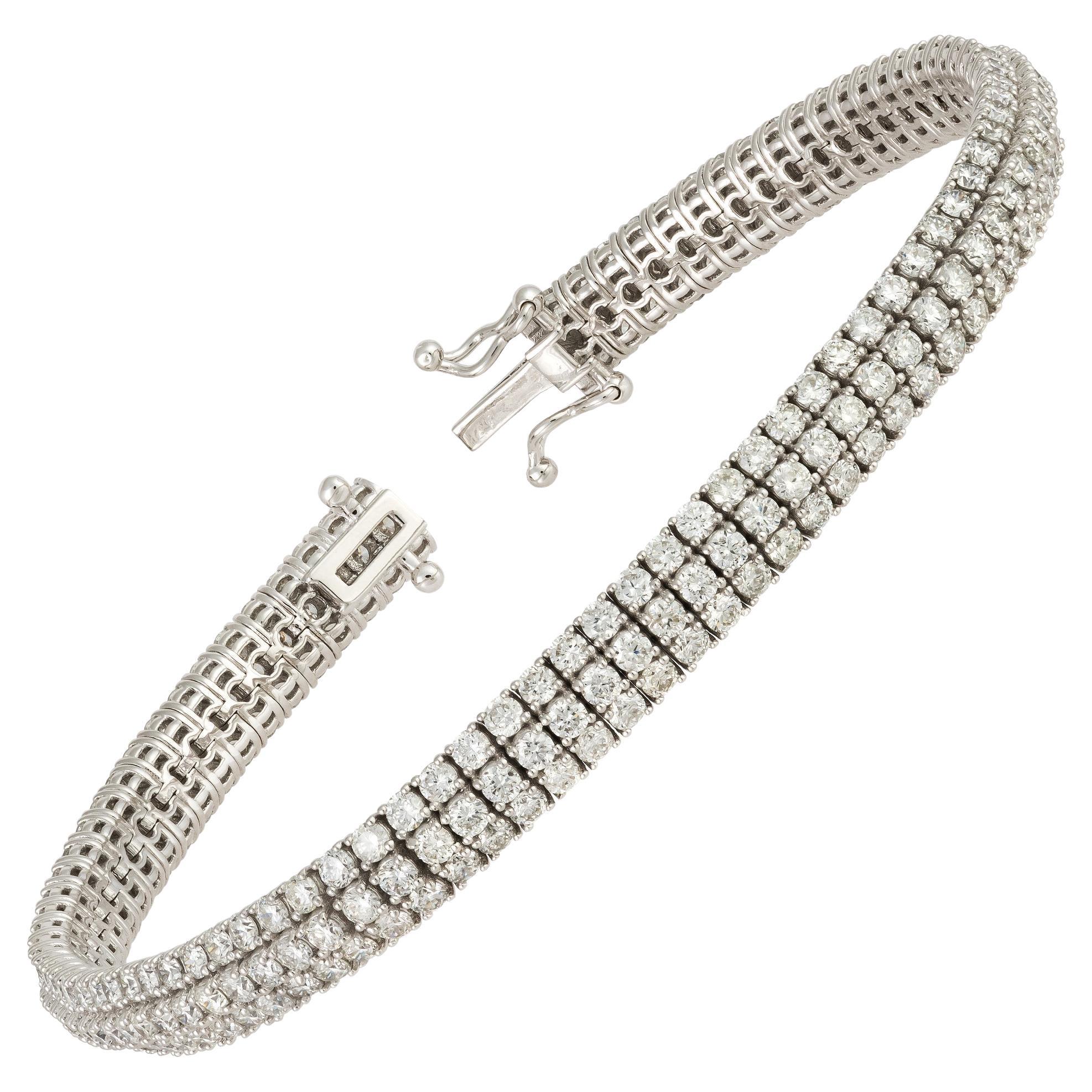 Bracelet classique en or blanc 18K avec diamants pour elle