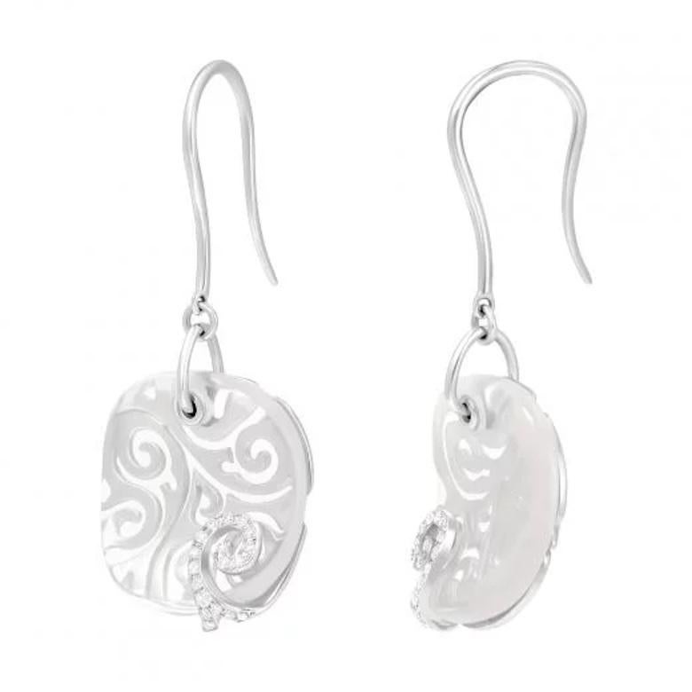 Klassische Weißgold 18K Diamant-Ohrringe für Sie (Antiker Kissenschliff) im Angebot