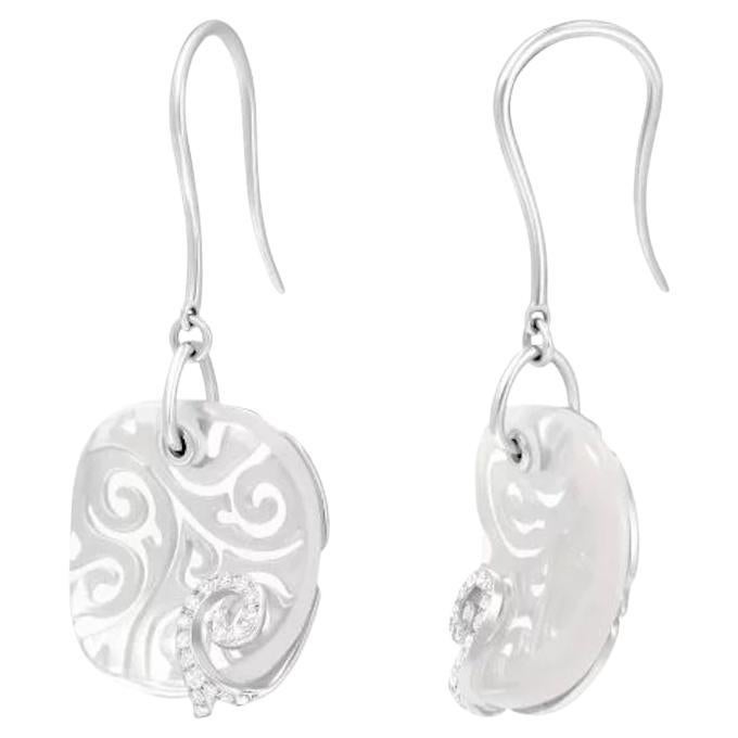 Klassische Weißgold 18K Diamant-Ohrringe für Sie im Angebot