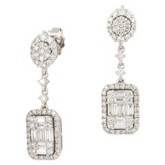 Boucles d'oreilles Classic en or blanc 18K  Diamant pour elle