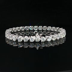 Classic White Gold Large 11ctw Round Brilliant Diamond Martini Tennis Bracelet