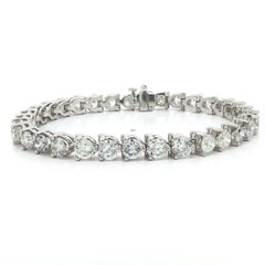 Classic White Gold Large 11ctw Round Brilliant Diamond Martini Tennis Bracelet