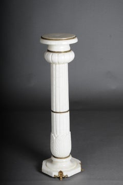 Classic White Marble Column, 20th Century