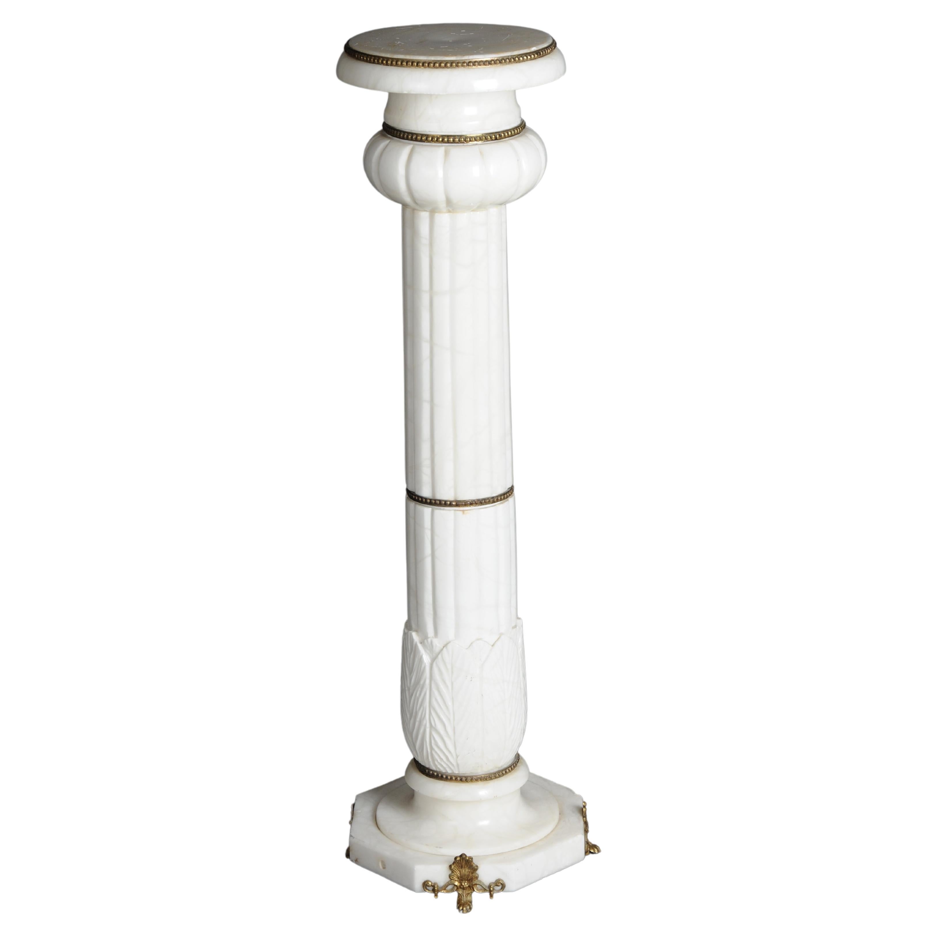 Classic White Marble Column, 20th Century For Sale