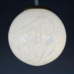 Classic white murano pendant lamp Italy 1970s