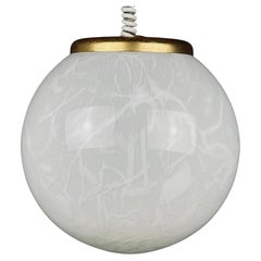 Lampe suspendue classique en Murano blanc Italie 1970