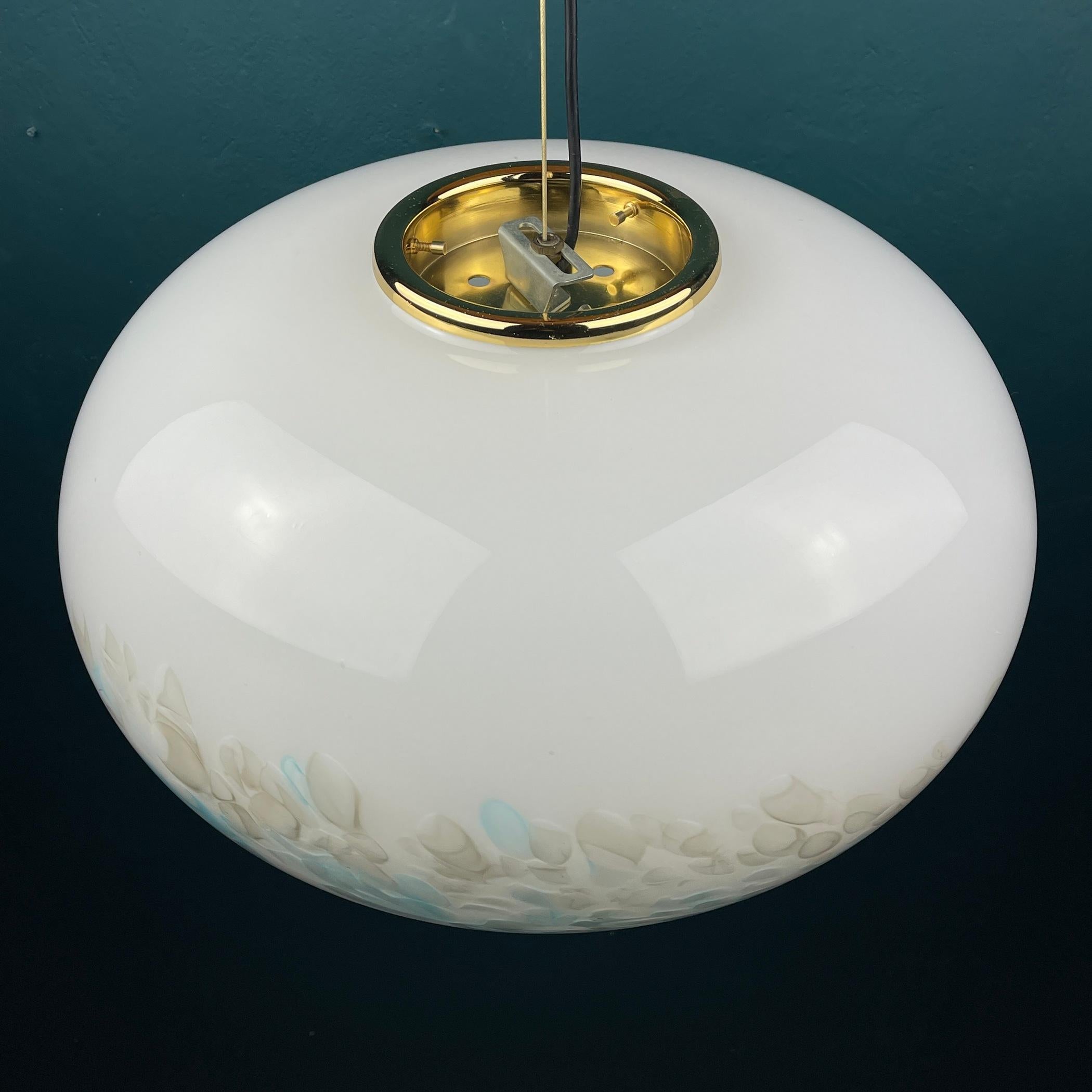 Classic White Murano Pendant Lamp, Italy, 1980s For Sale 3