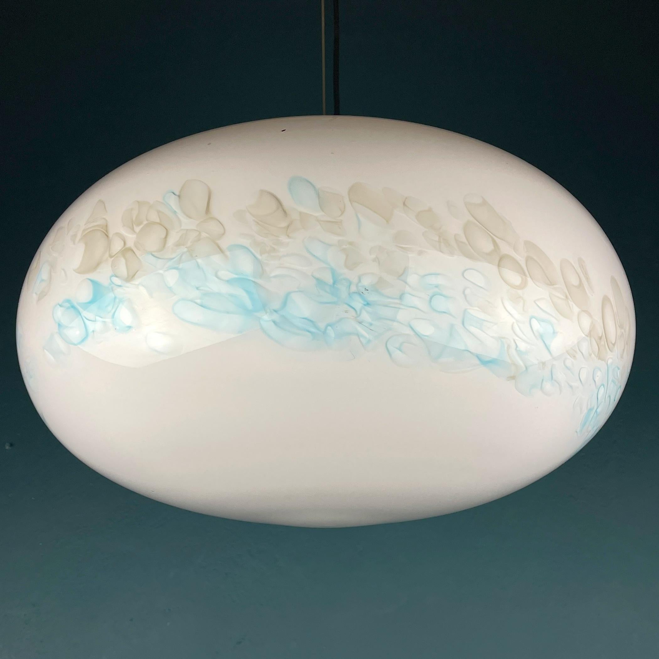 Classic White Murano Pendant Lamp, Italy, 1980s For Sale 1