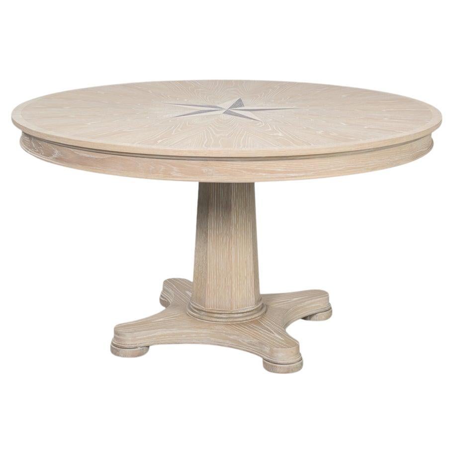 Classic Whitewash Round Dining Table