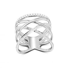 Classic Wide Diamond White Gold Exclusive Ring for Her