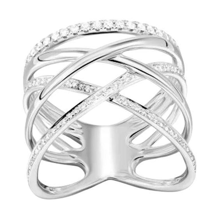 Classic Wide Diamond White Gold Exclusive Ring for Her