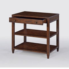 Classic Wide Side Table, Mahogany Finish
