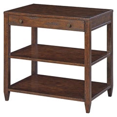 Classic Wide Side Table, Mahogany Finish