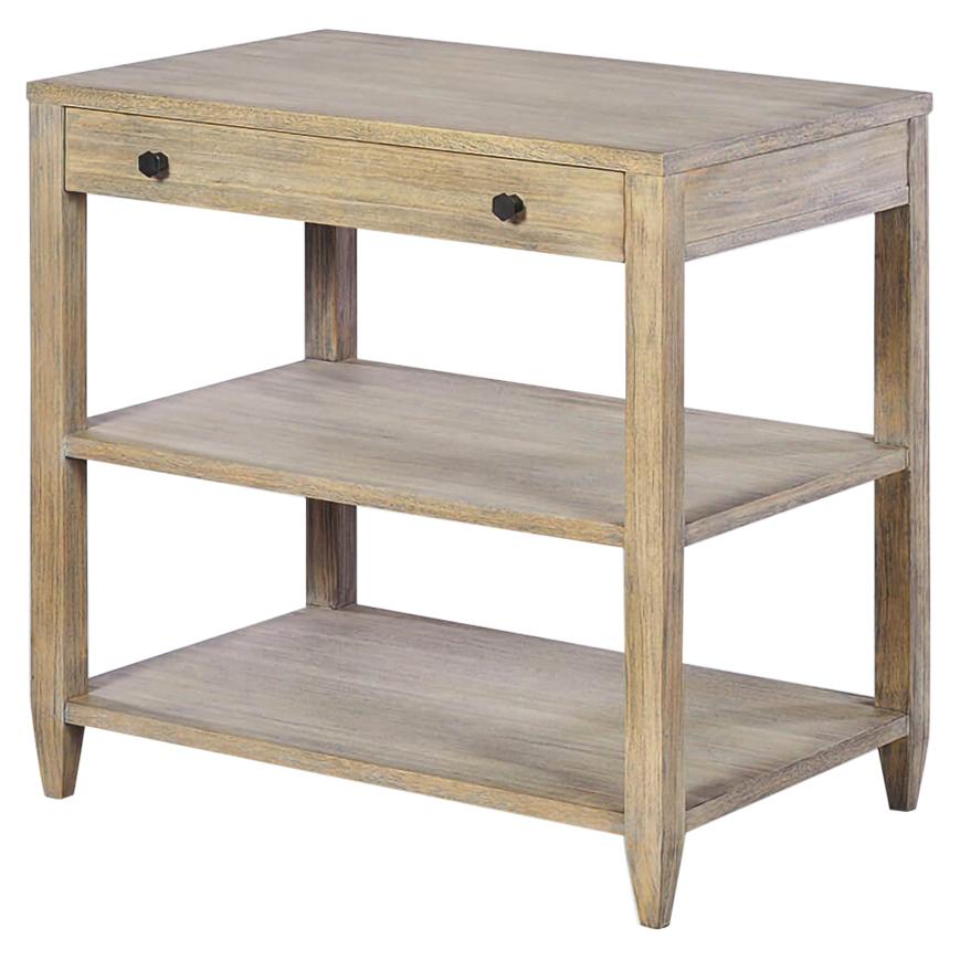 Classic Wide Side Table, Rustic Greyed