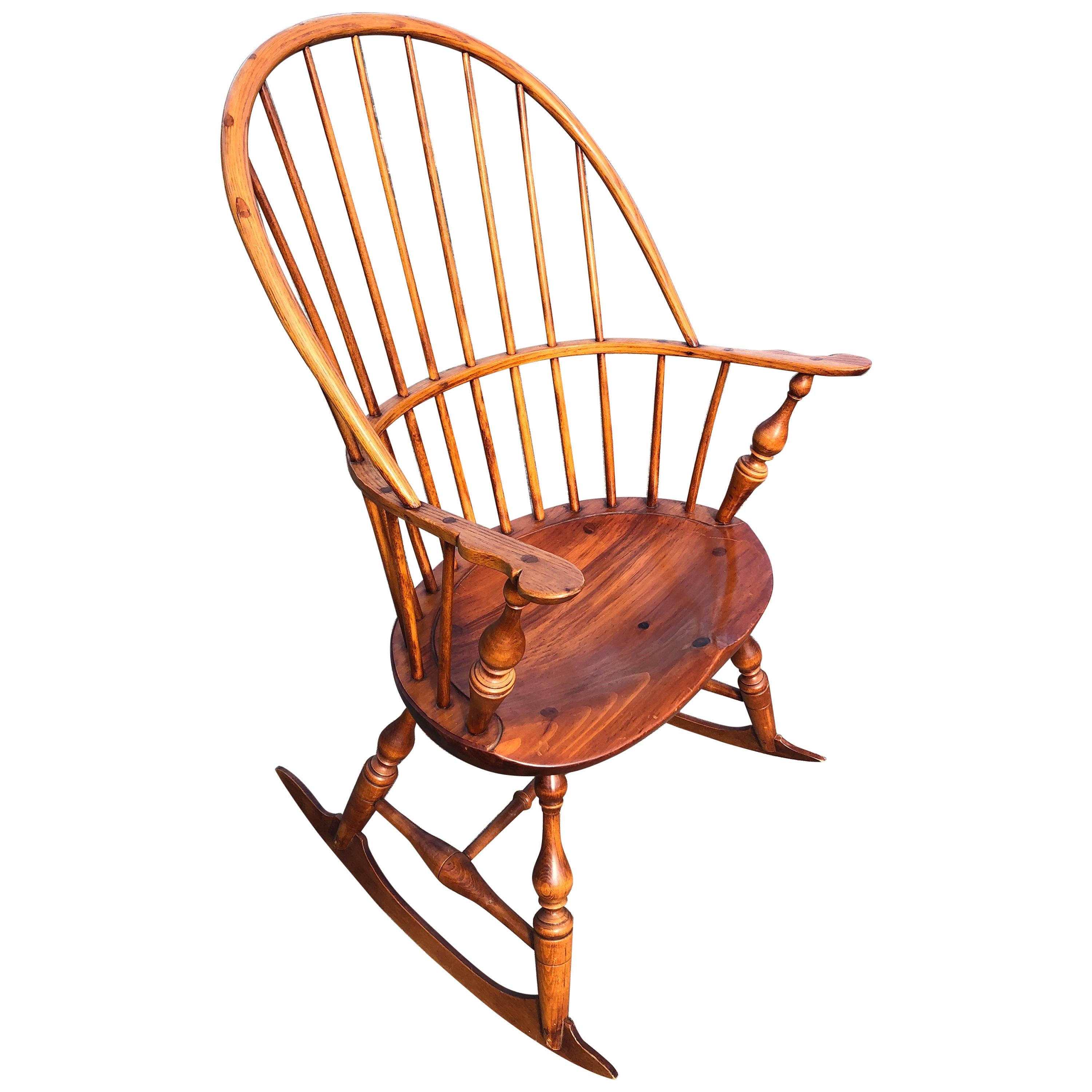 Classic Windsor Style Rocking Chair For Sale