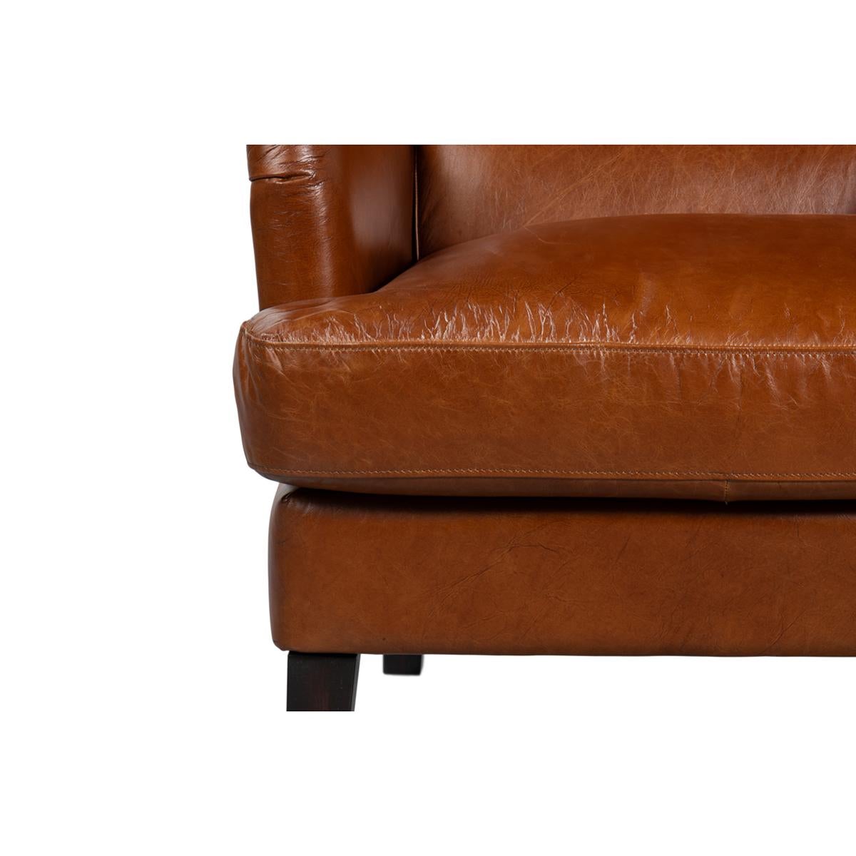 Pelle Sedia classica Wingback in pelle in vendita