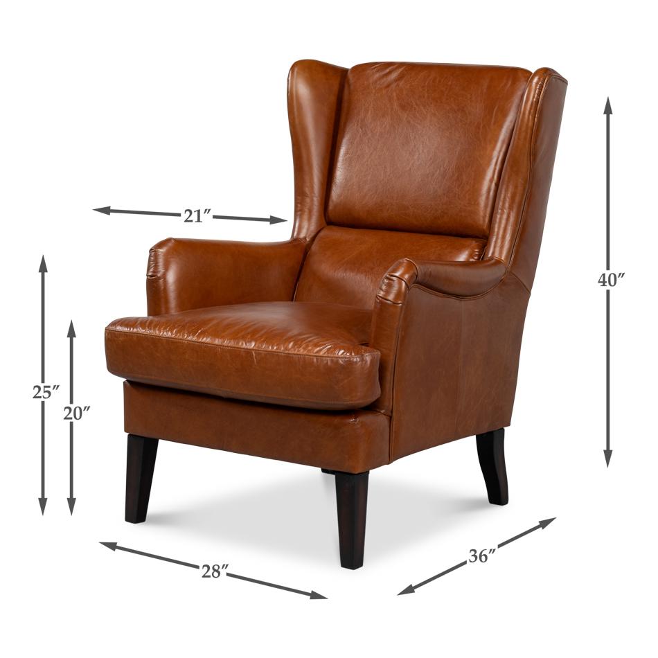Classic Wingback Leather Chair For Sale 2