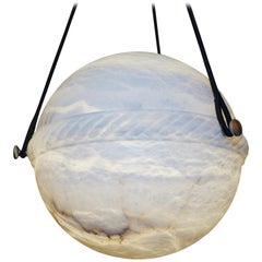 Classic Wreath Encircled Alabaster Globe, Swedish, circa 1920