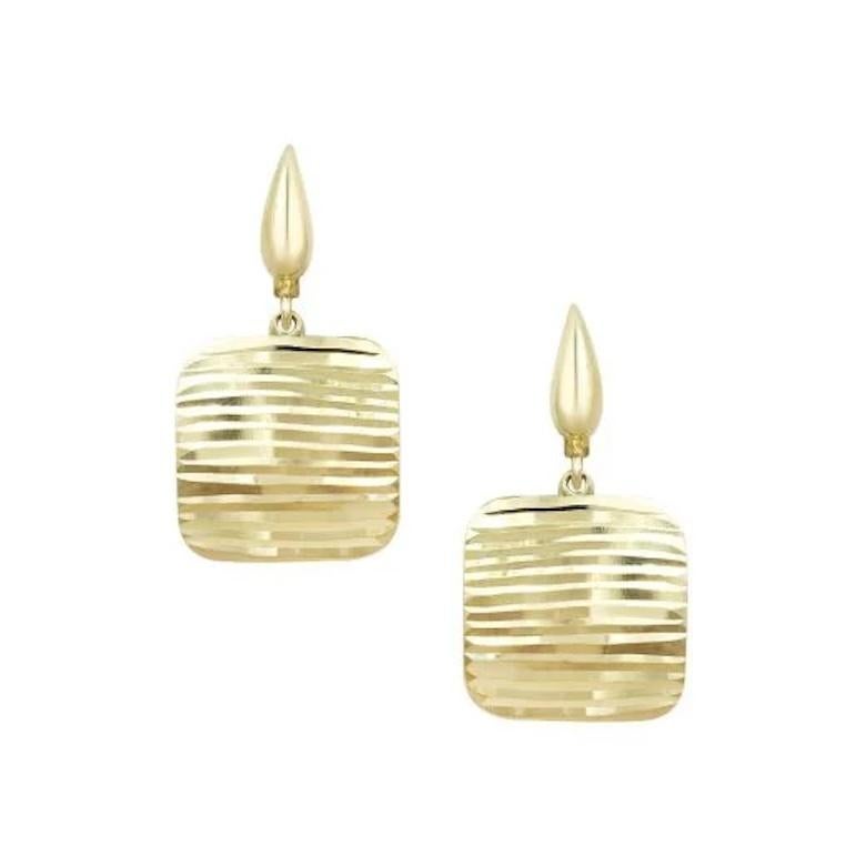 Women's Classic Yellow 14k Gold Earrings  for Her For Sale