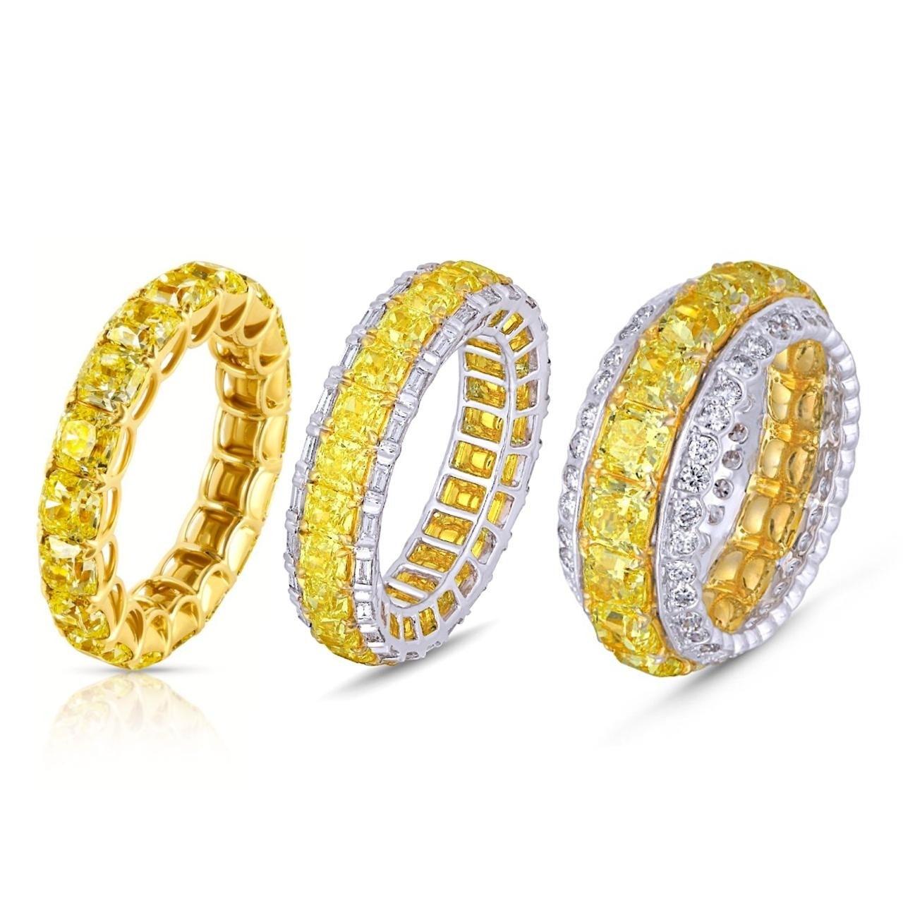 For Sale:  Classic Yellow Eternity Band, 3.92 Carat 4