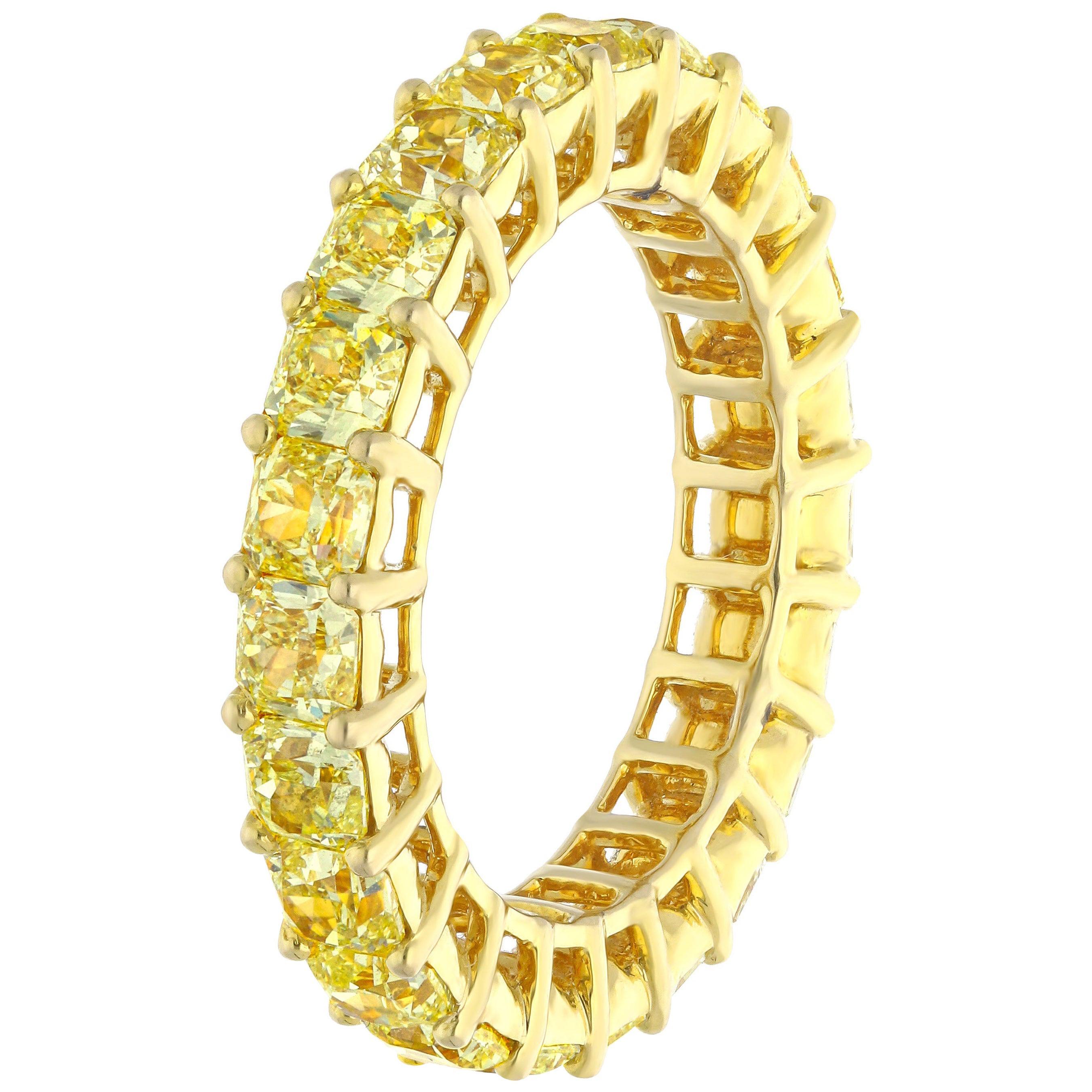 For Sale:  Classic Yellow Eternity Band, 3.92 Carat
