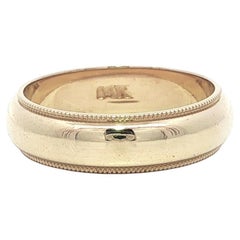 Classic Yellow Gold 5.1mm Milgrain Edges Domed Band Ring sz 5.5
