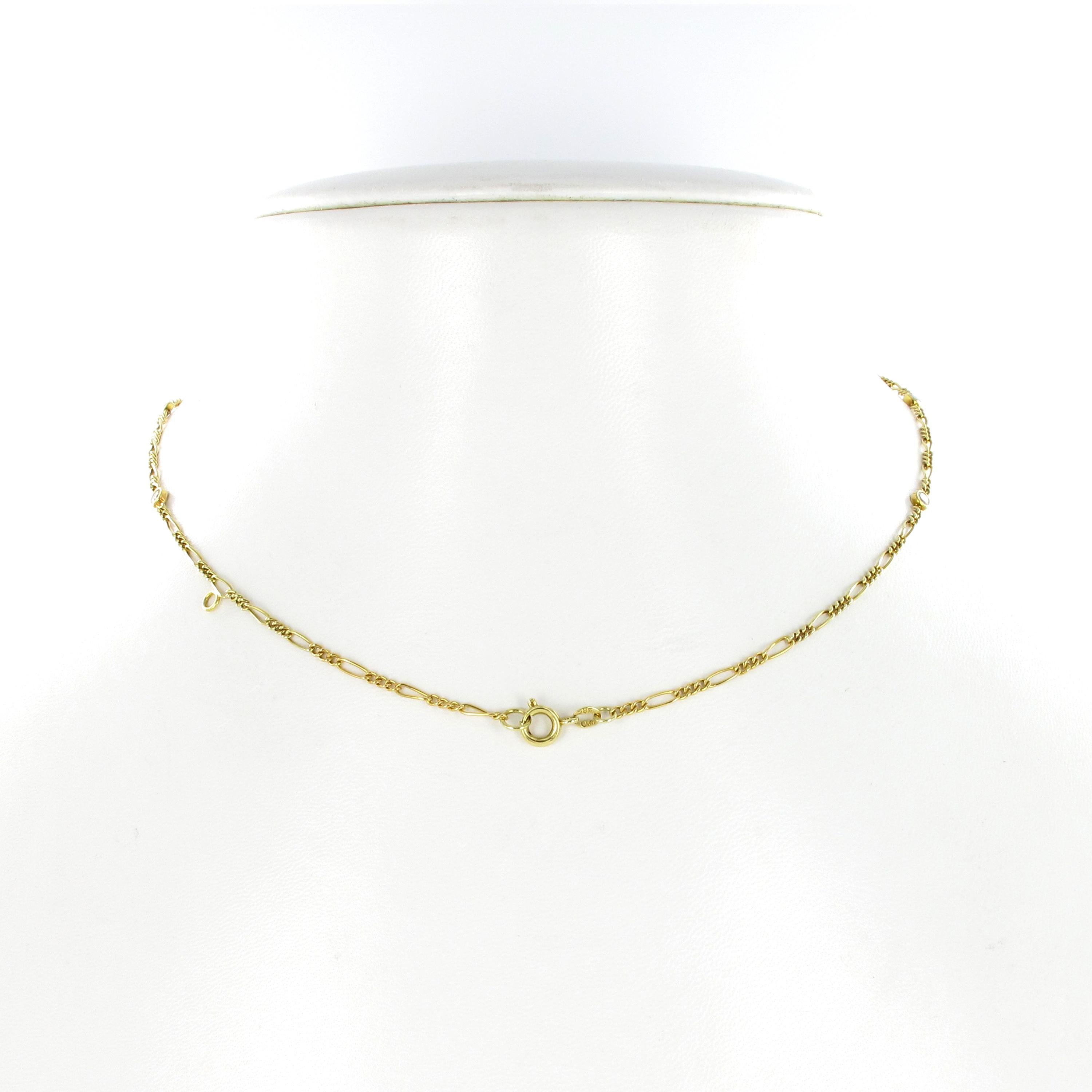Women's or Men's Classic Yellow Gold Diamond Necklace