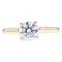 Classic Yellow Gold Solitaire Round Diamond Engagement Ring 'D Color'