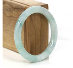 Klassischer gelb-grüner echter Jadeit-Jade-Armreif (54.97 mm) #665