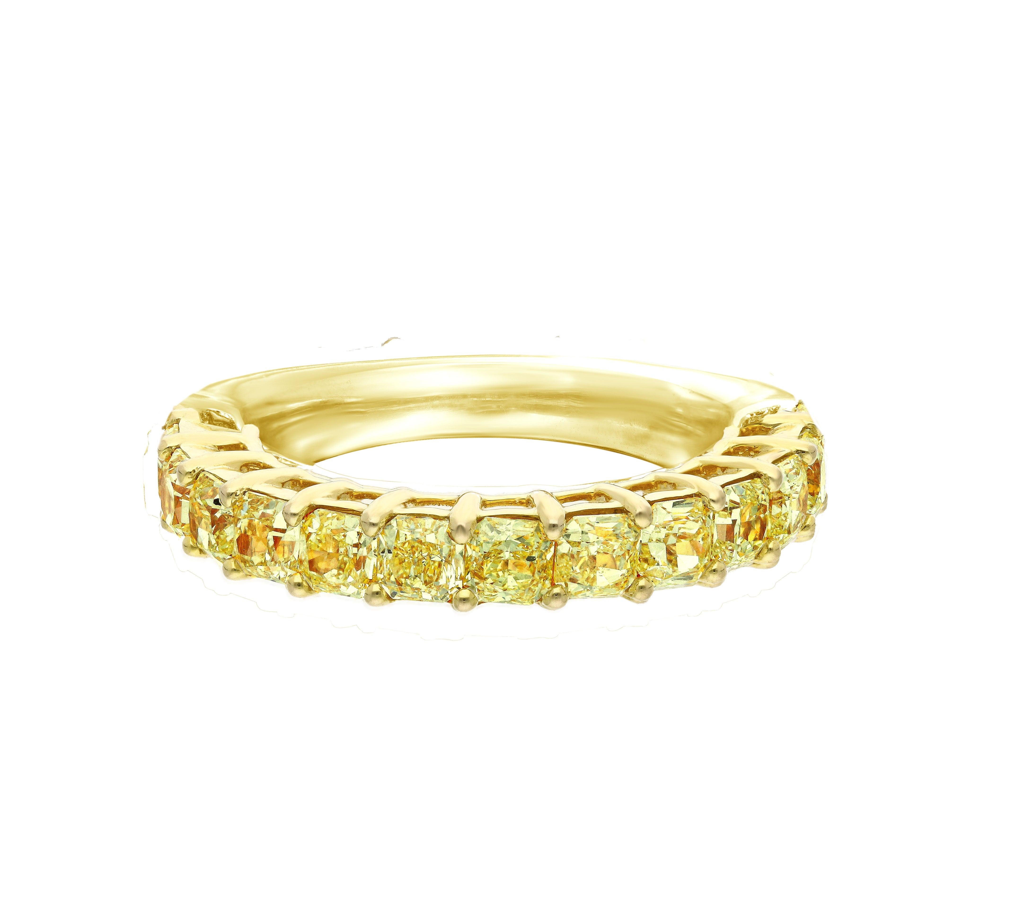 For Sale:  Classic Yellow Half Eternity Band, 3.05 Carat 2