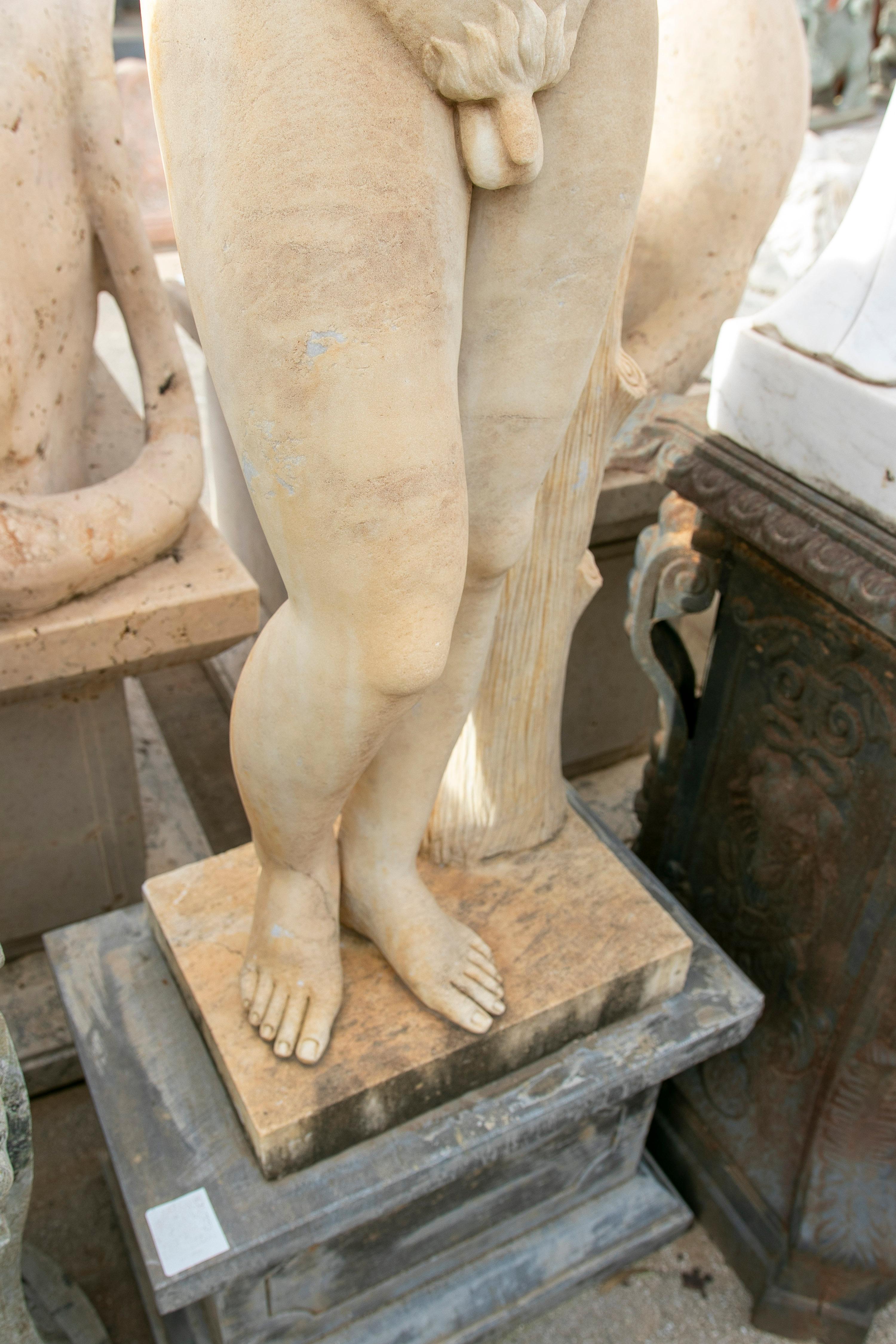 Classical 1990s Aged Macael White Sculpture of Dionysus God of Wine in vendita 1
