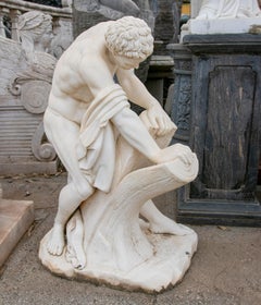 Statua classica spagnola degli anni '90 scolpita a mano di Milo di Croton dopo Edme Dumont