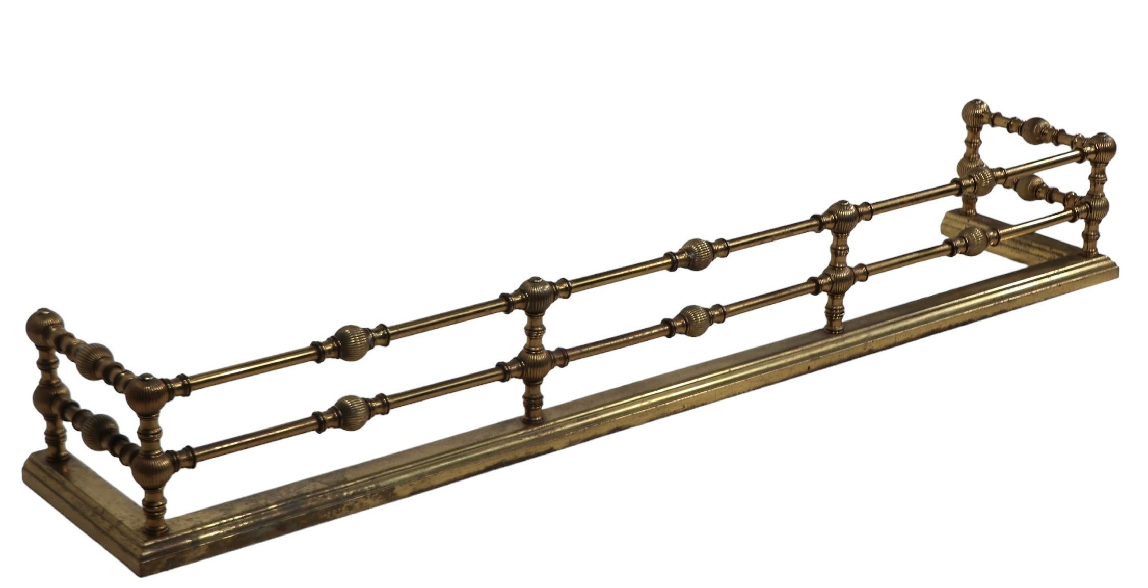 Classical 19th C.  Brass Fireplace Fender  For Sale 6