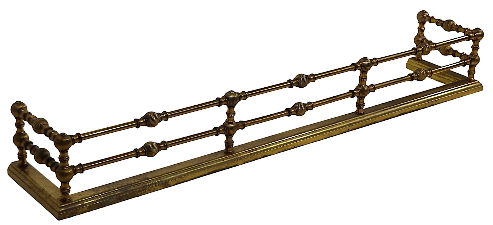 Classical 19th C.  Brass Fireplace Fender  For Sale 3