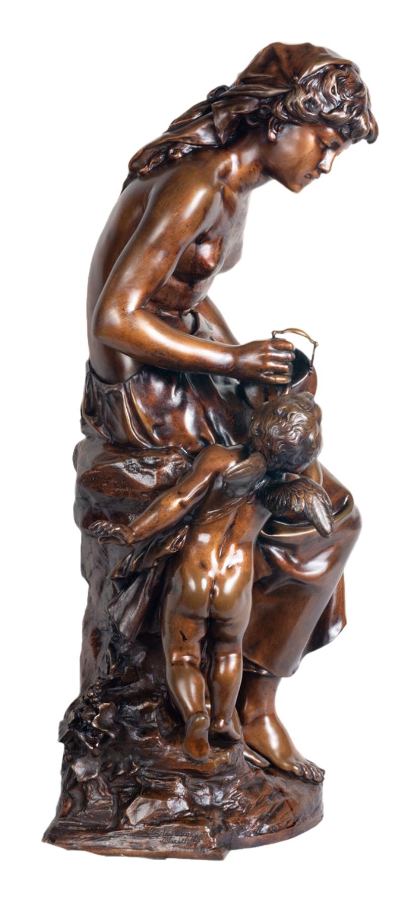 Bronzo classico del XIX secolo raffigurante una madre & un bambino In condizioni buone in vendita a Brighton, Sussex