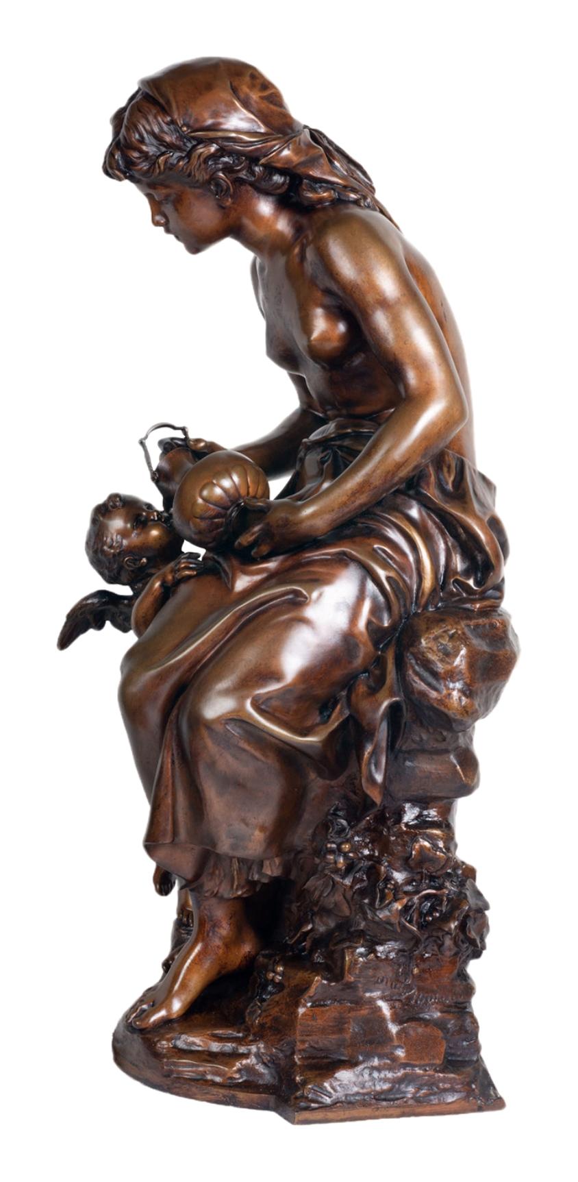 Classical 19th Century Bronze of Mother and Child For Sale 1
