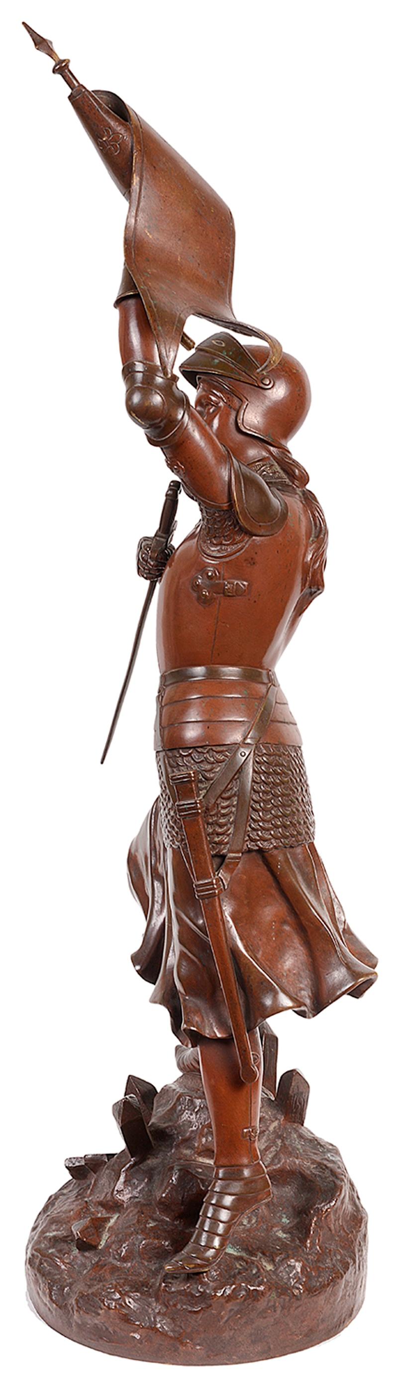 Klassische klassische Bronzestatue des Joan of Arc aus dem 19. Jahrhundert im Angebot 1