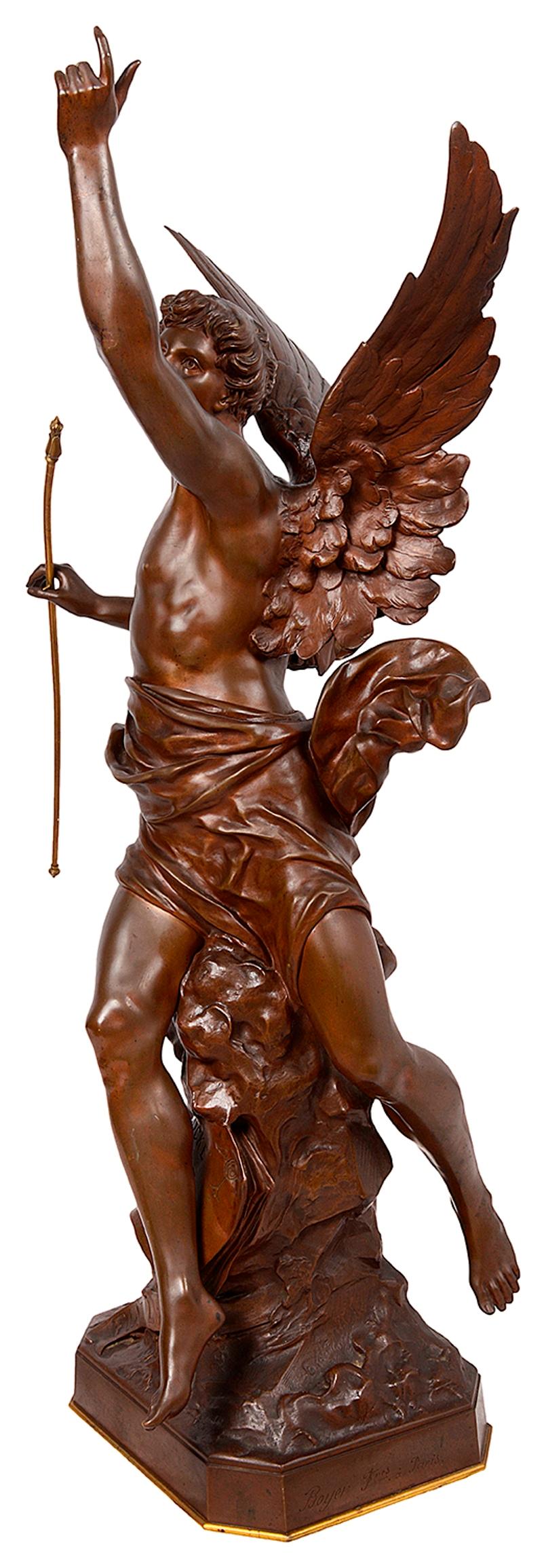 French Classical 19th Century Bronze Statue 'Thought' by Emile Picault