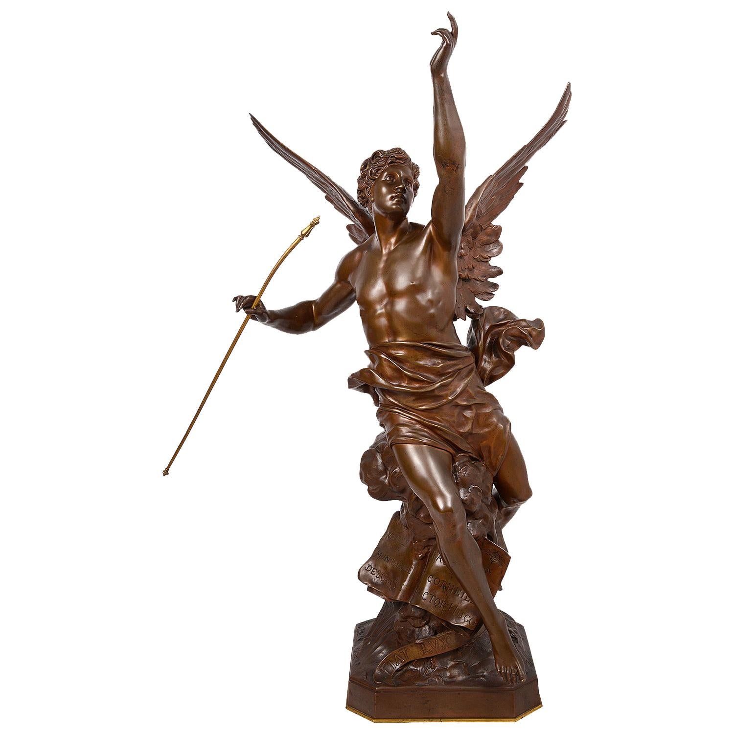 Classical 19th Century Bronze Statue 'Thought' by Emile Picault