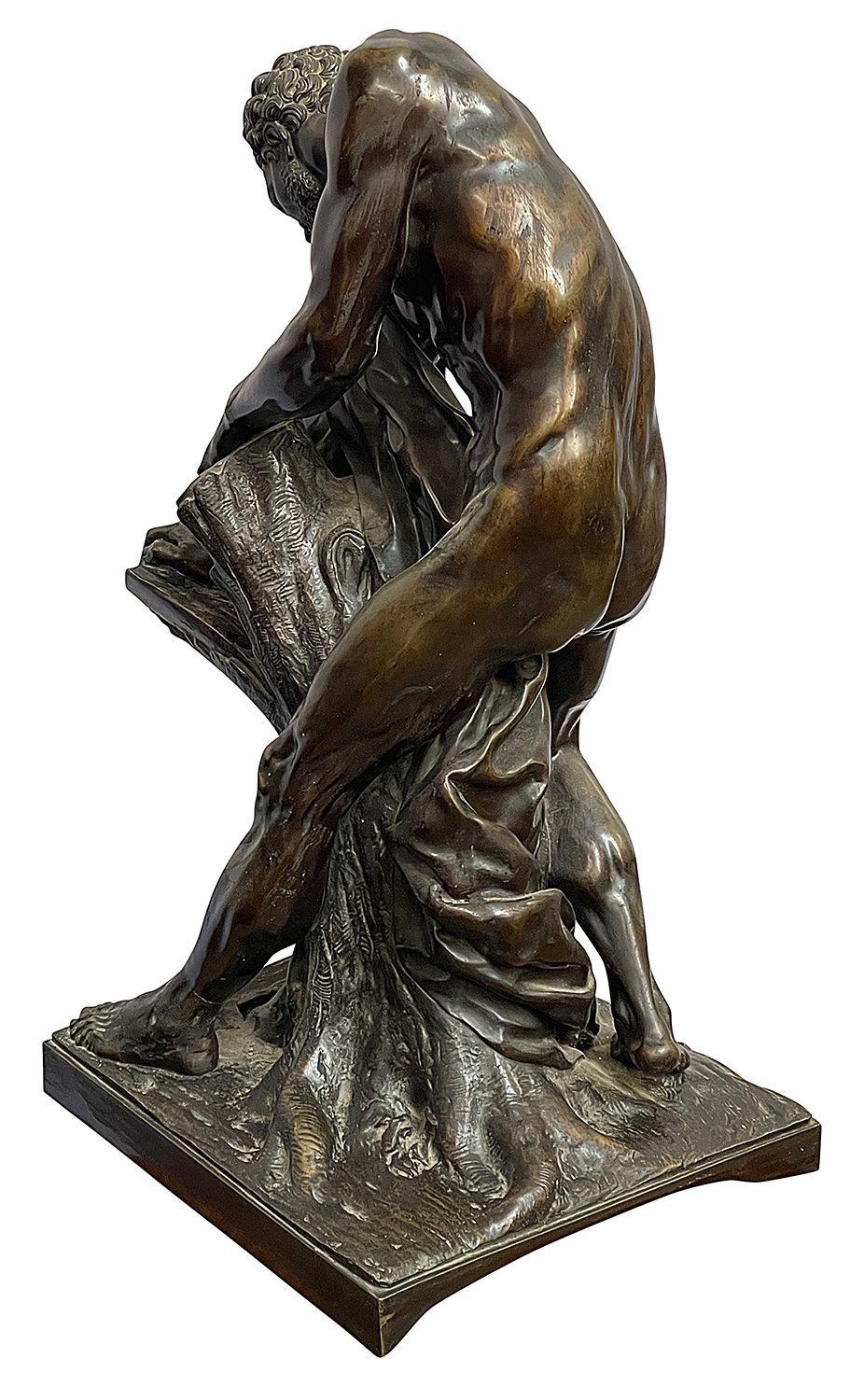 A very dramatic and classical 19th Century bronze statue of a bearded woods man splitting a tree trunk, circa 1860-80
 
 
 
Batch 73