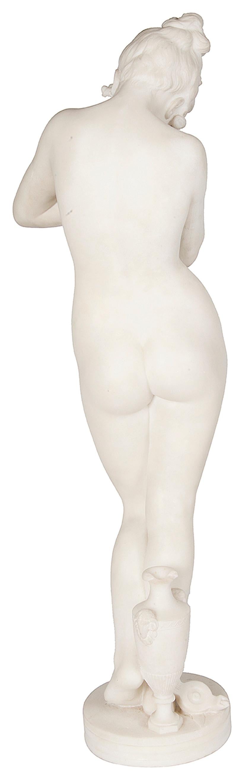 Classical Greek Classical 19th Century Carrera Marble Nude For Sale
