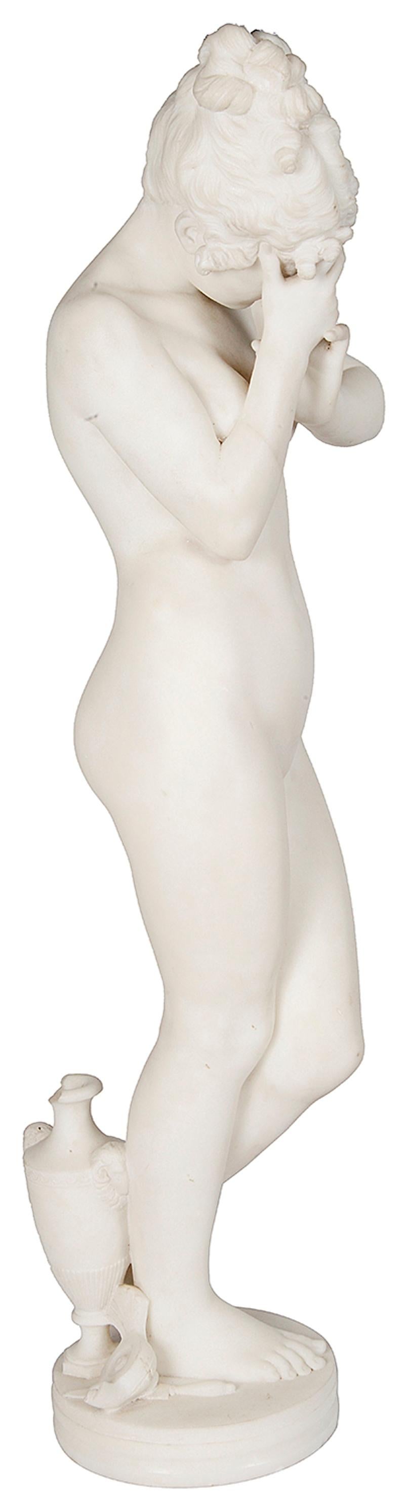 Klassischer Nude aus Carrera-Marmor des 19. Jahrhunderts (Italienisch) im Angebot