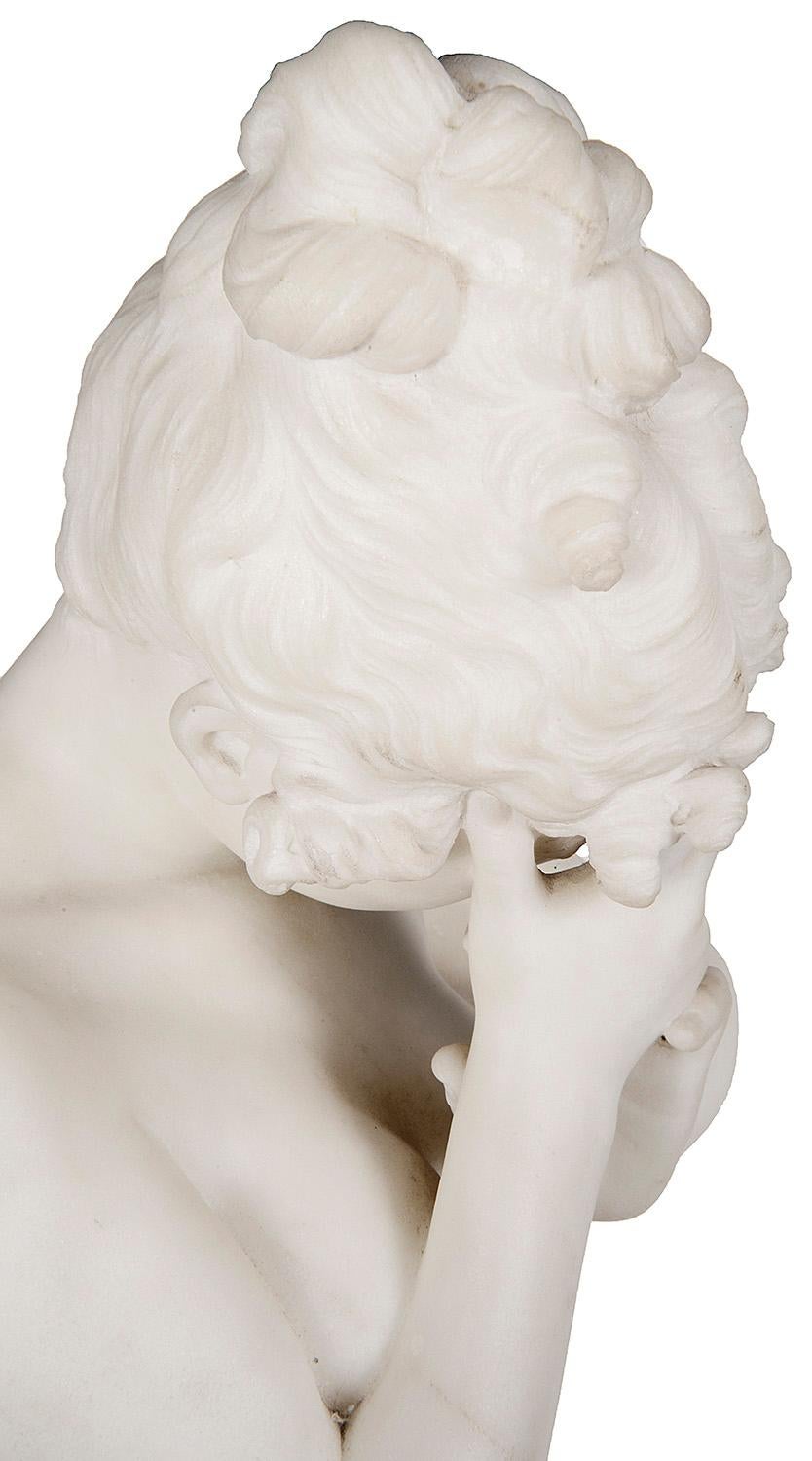 Classical 19th Century Carrera Marble Nude In Good Condition For Sale In Brighton, Sussex