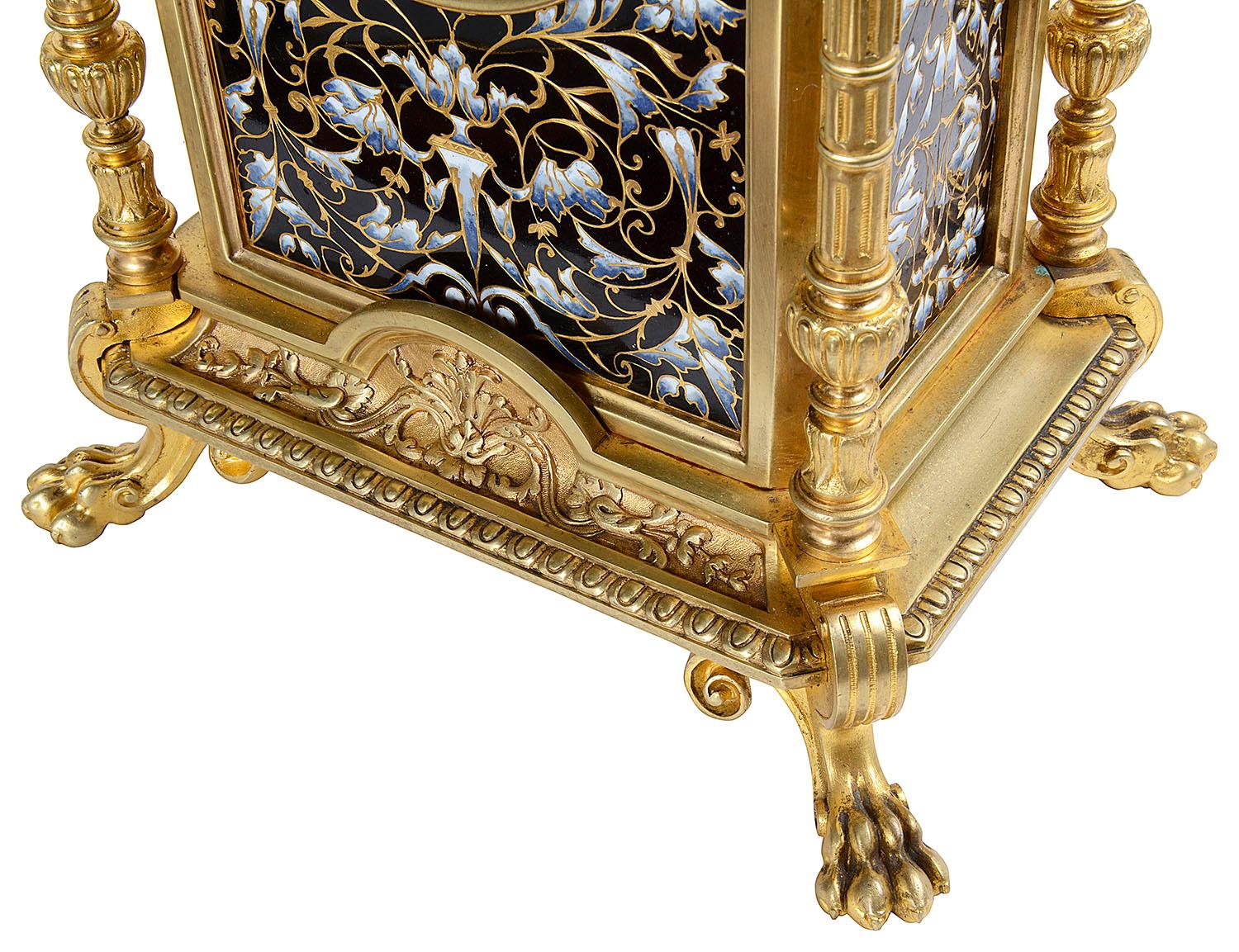 Classical 19th Century French Enamel Mantel Clock For Sale 1