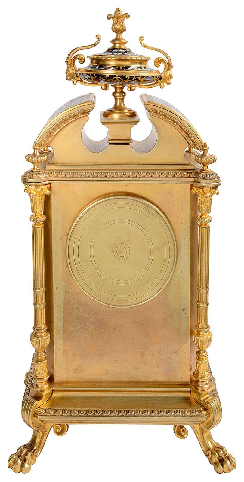 Classical 19th Century French Enamel Mantel Clock For Sale 2